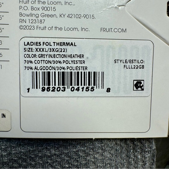 NWT. Fruit of the Loom Waffle Pant EverSoft Women's Size 3XL. Gray. - Picture 11 of 11